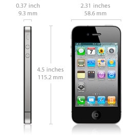 Apple iPhone 4s medidas y dimensiones