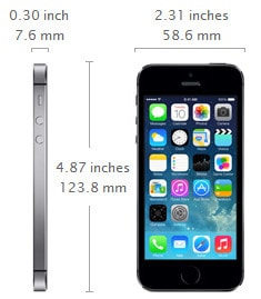 Apple iPhone 5s medidas y dimensiones