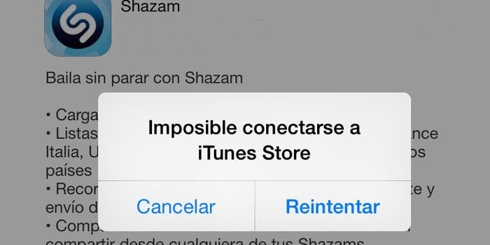 Imposible conectarse a iTunes Store iPhone-iPad